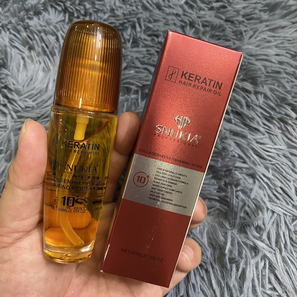 Best SellerTinh dầu dưỡng tóc hư tổn Keratin Snukia Oil 60ml