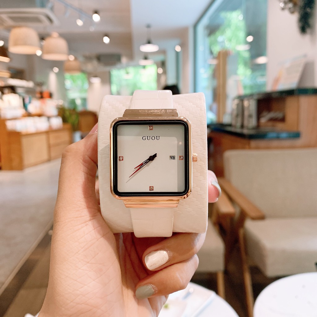 Đồng hồ Nữ GUOU chính hãng dây da mặt vuông - Kiểu Dáng Apple Watch 40mm (Tặng kèm hộp và Pin) - Sam's Shop | BigBuy360 - bigbuy360.vn