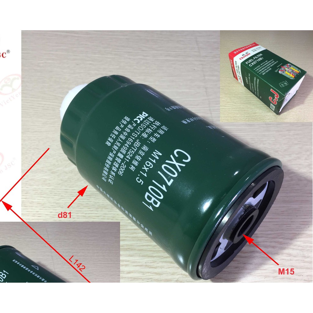 Lọc nhiên liệu (lọc dầu) xe tải Thaco foton, forland, cửu long, chiến thắng 2.4-3.5 tấn, lọc dầu CX0710B1
