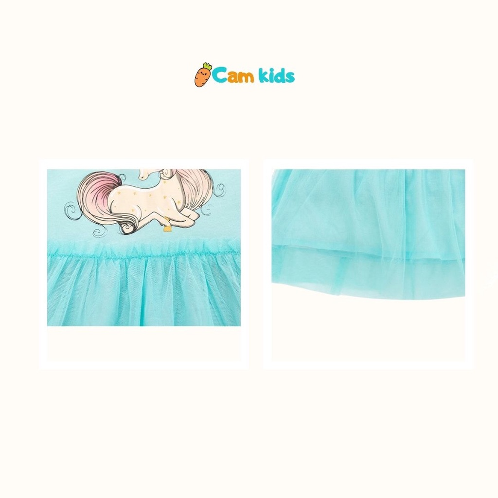 Váy bé gái mùa hè cánh tiên hình unicorn dễ thương chất cotton mềm mát LITTLE MAVEN