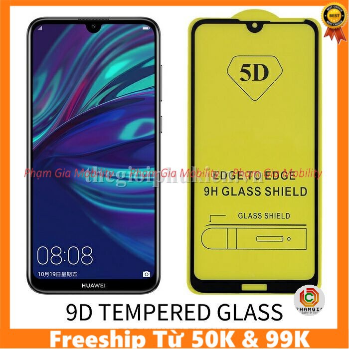Kính Cường lực full màn Huawei Y7 Pro 2019 full keo không chấm li ty
