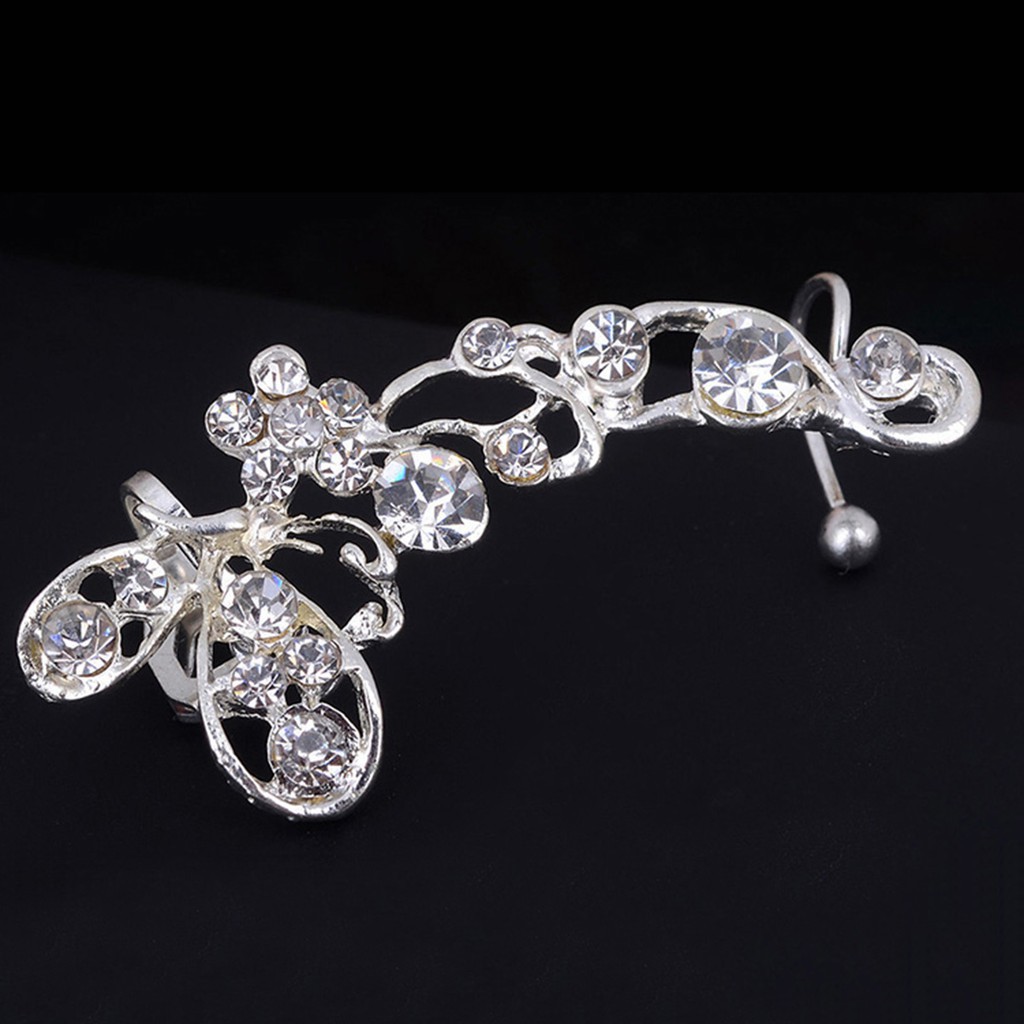 Khuyên vành tay hình hoa đính đá thời thượng