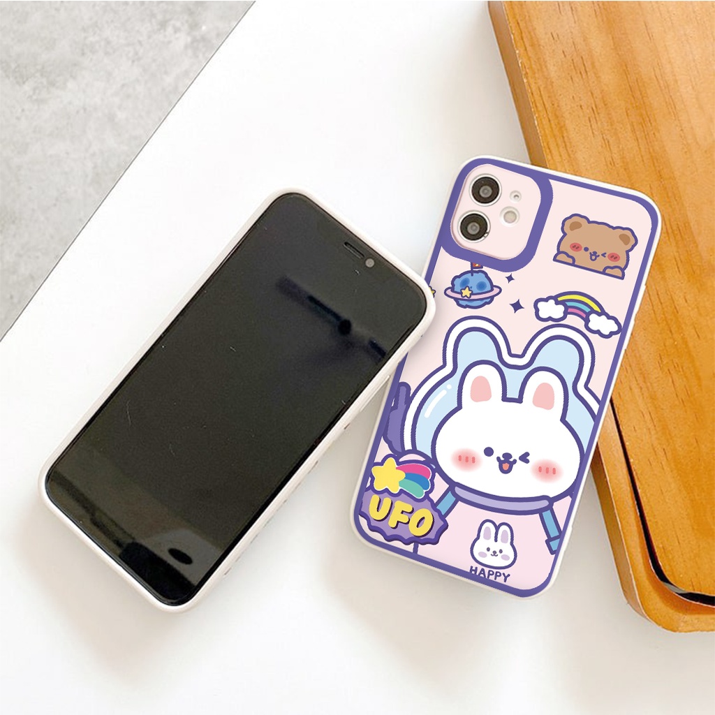 Ốp lưng iphone gấu thợ lặn cạnh vuông  cho iphone 11 7plus 8plus x xsmax 11pro max 12pro 12promax13promax tr1052