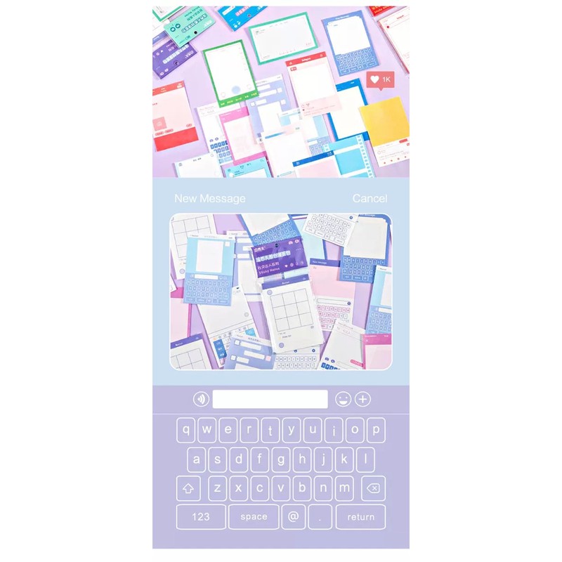 30 Sticker note nhiều màu sắc lựa chọn chủ đề background instagram