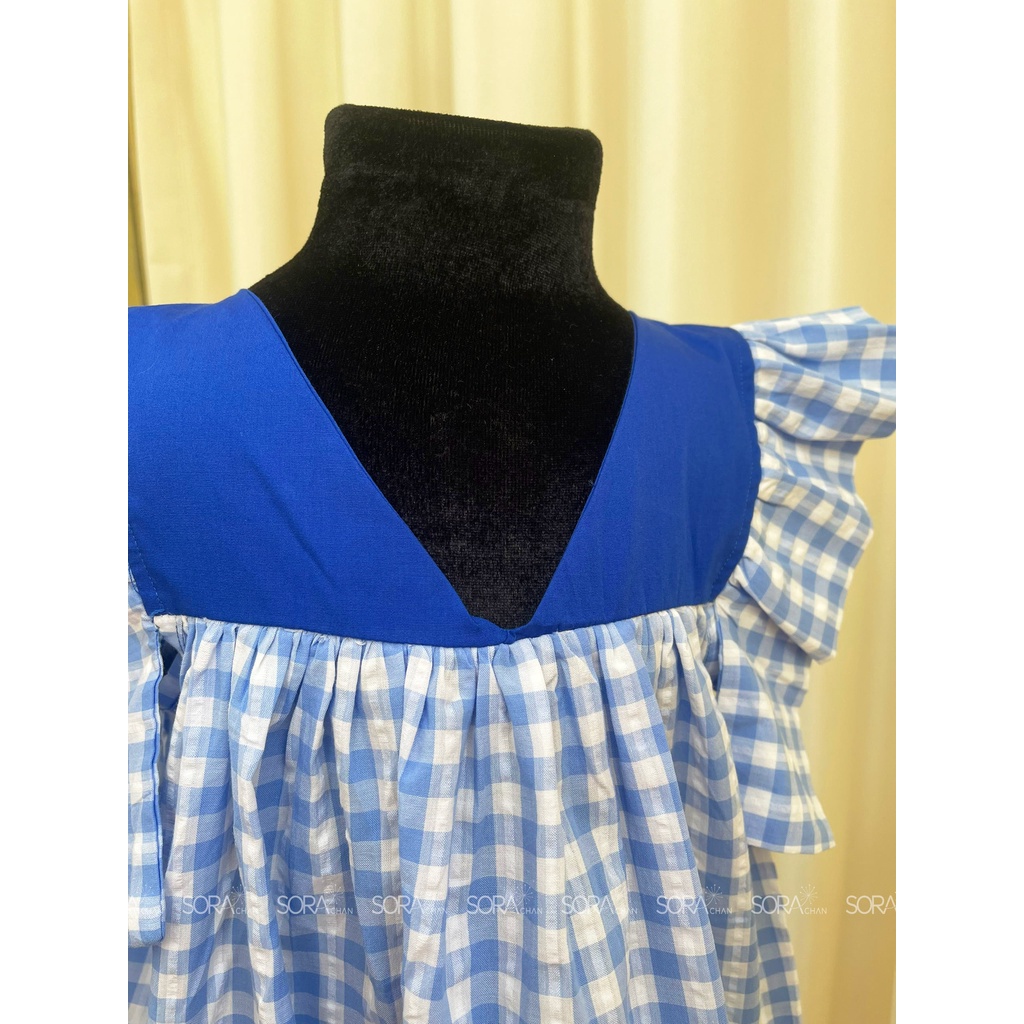 Đầm Cổ V BabyDoll Nút Bọc Cho Bé Gái 9kg-46kg SoraChan - M148,M149,M150,M151