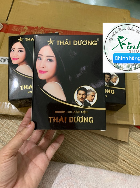 Nhuộm tóc thái dương màu đen truyền thống  và bán lẻ 1 gói