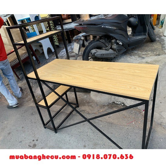 Bàn Liền Kệ Mặt Gỗ Chân Sắt Cũ – Mã 261