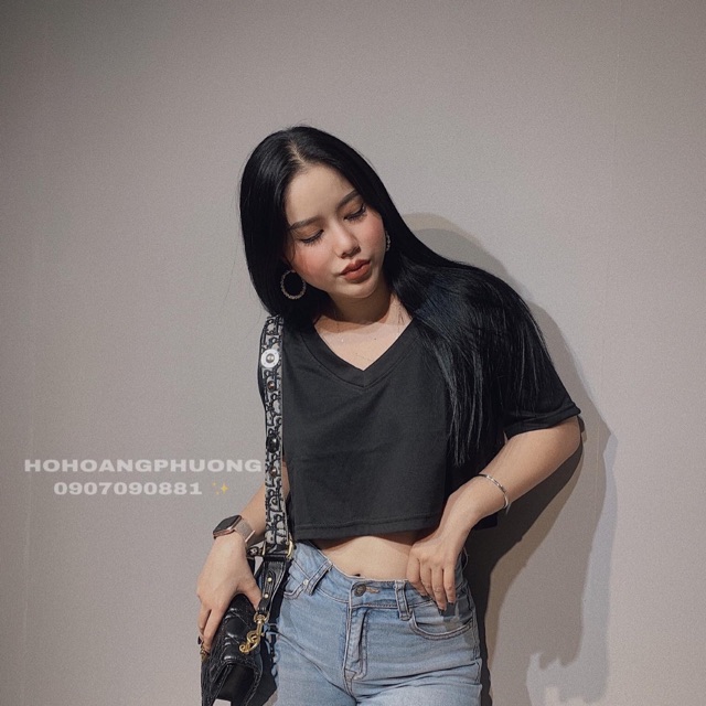Áo crop top Big size cổ tim from rộng giá rẽ ❤️❤️❤️