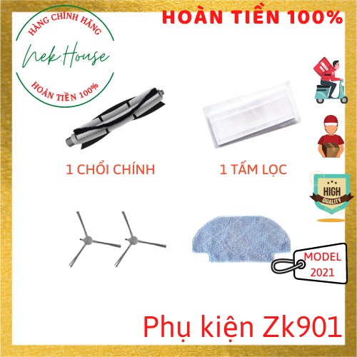 Phụ kiện khăn | chổi | tấm lọc Liectroux ZK901 - 100 % chính hãng - phụ kiện cho robot hút bụi - lau nhà