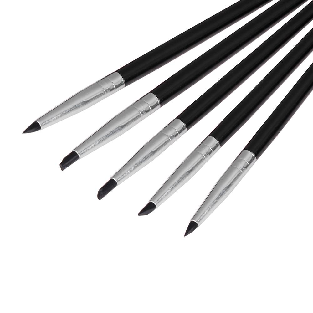 Bộ 5 Bút Silicone Cán Gỗ Dùng Chạm Khắc Thủ Công DIY