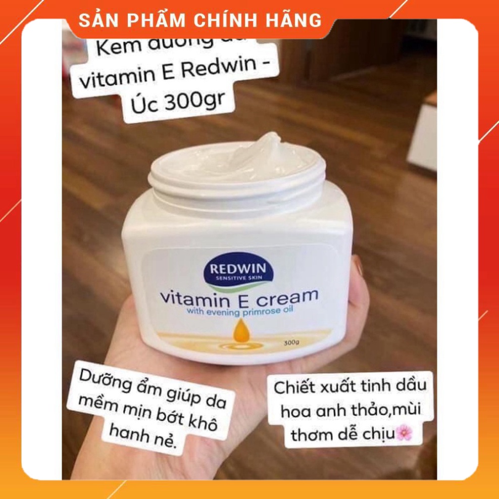 - KEM DƯỠNG DA MỀM MỊN REDWIN VITAMIN E CREAM 300G ÚC