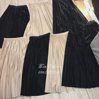 Chân váy nhung xếp li