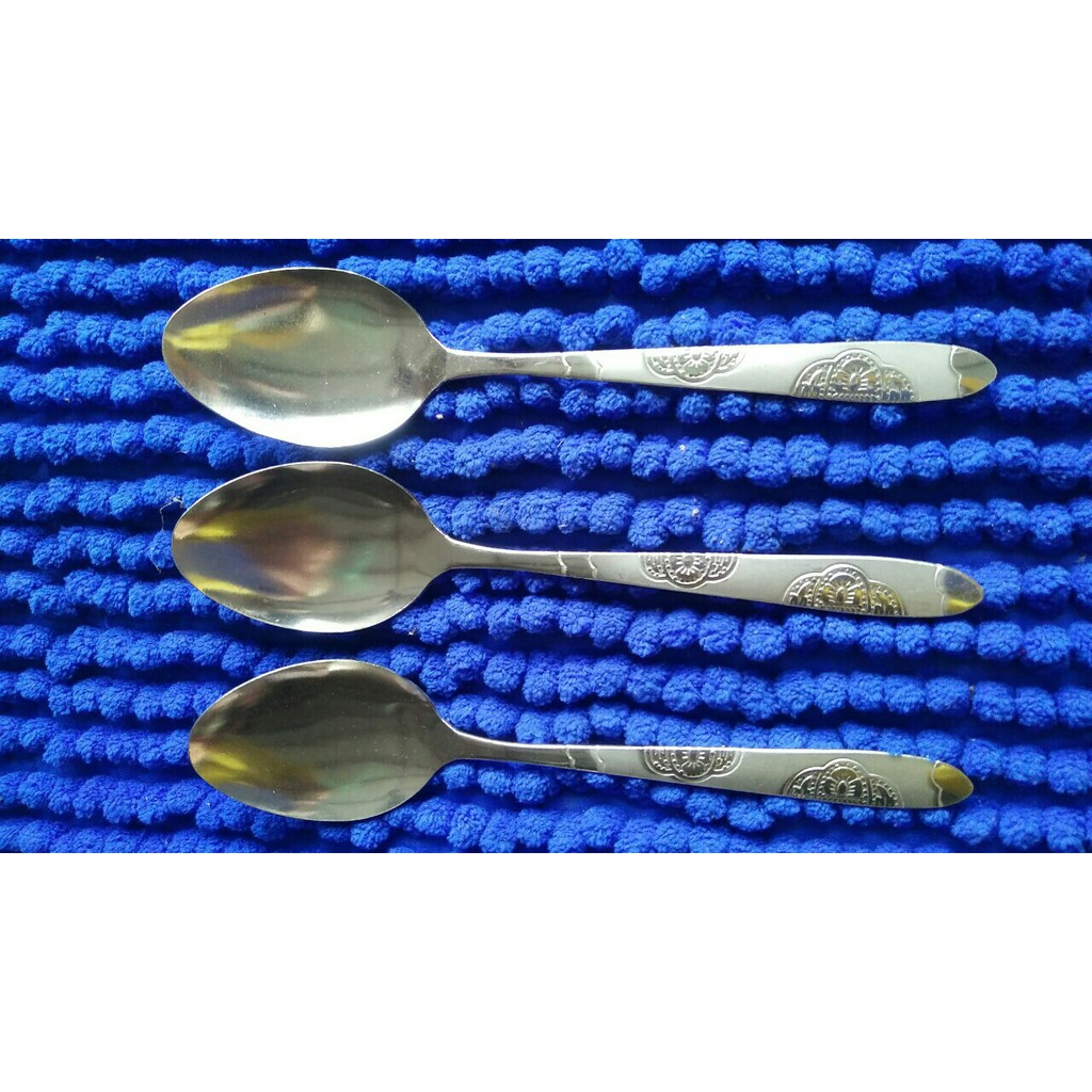 combo 3 thìa súp inox cán hoa