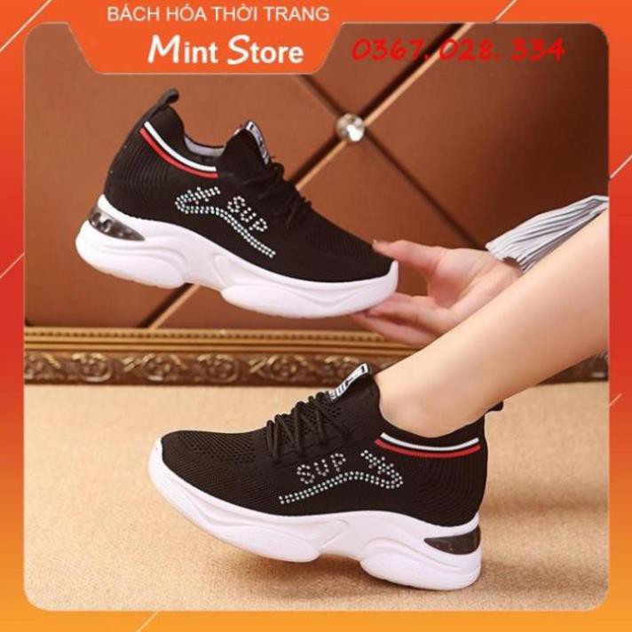 G GIÀY THỂ THAO NỮ - GIÀY ĐỘN ĐẾ NỮ 5 PHÂN SUP TĂNG CHIỀU CAO CỔ CHUN VIỀN SIÊU ĐẸP '