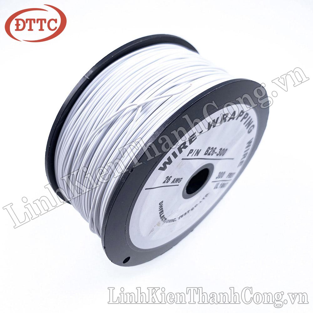 Cuộn Dây 26AWG 0.45mm 100 Mét màu trắng, xanh dương, vàng, đỏ, đen