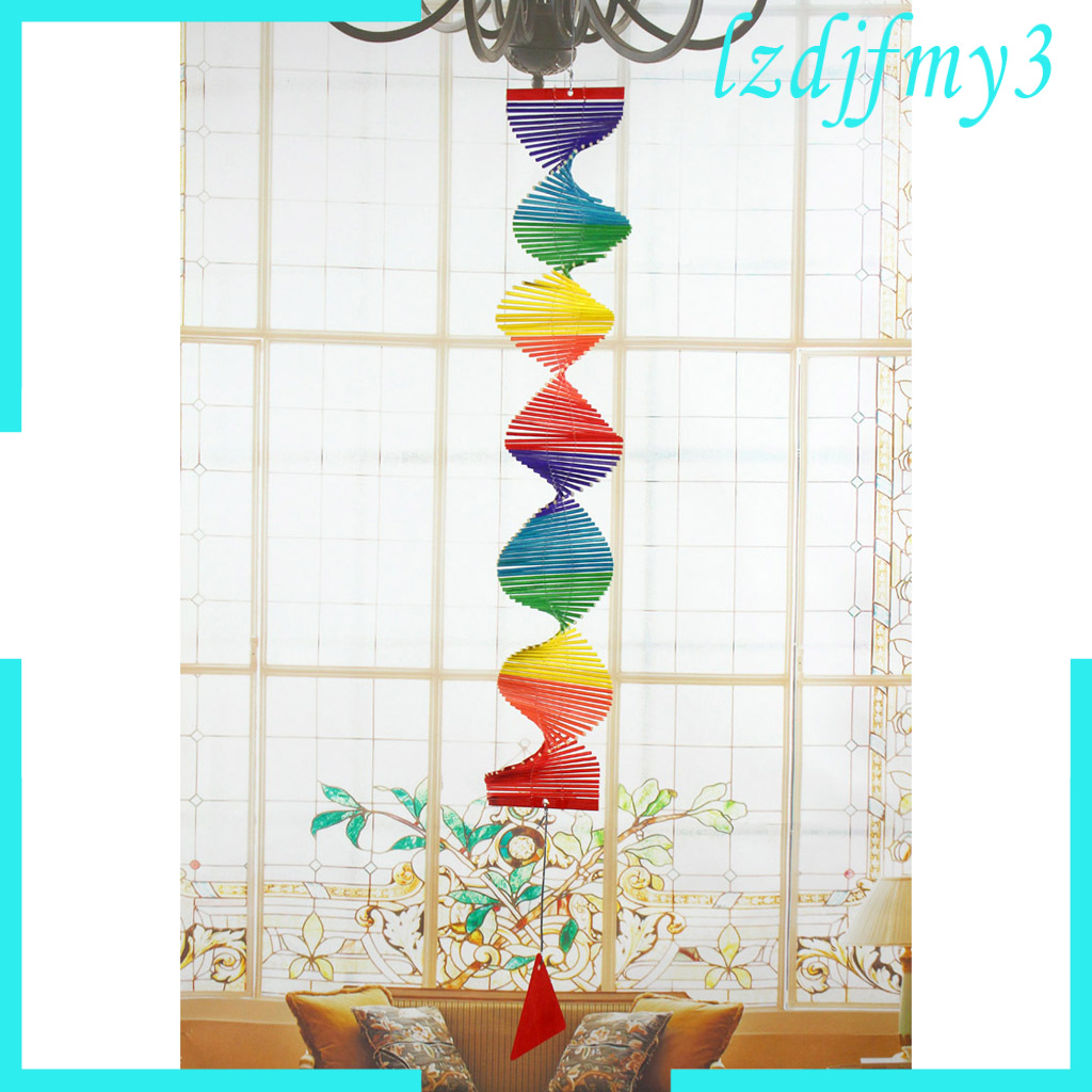 Cozylife Rainbow Color Spiral Wind Twist Garden Park Tent Charm Hanging Spinner S