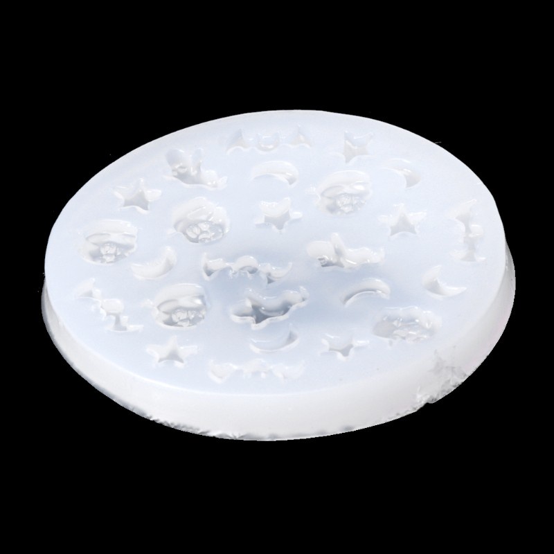 Khuôn Silicone Làm Trang Sức Hình Ngôi Sao / Mặt Trăng / Dơi / Ma / Ngôi Sao 10mk