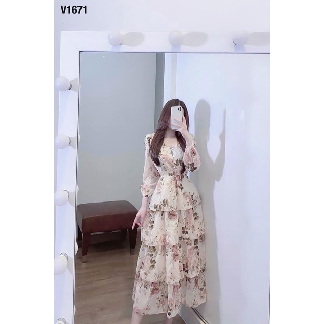 [Aimee Clothing] Váy hoa tần chun eo bánh bèo kiểu dáng cổ điển | BigBuy360 - bigbuy360.vn