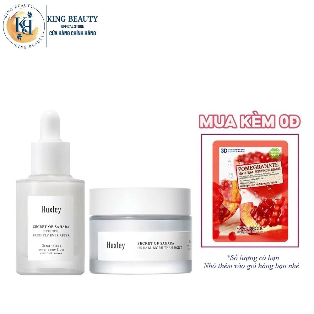 Combo Cấp Ẩm, Làm Dịu Da Chiết Xuất Xương Rồng Huxley (Serum Brightly Ever After 30ml ,Kem More Than Moist 50ml)