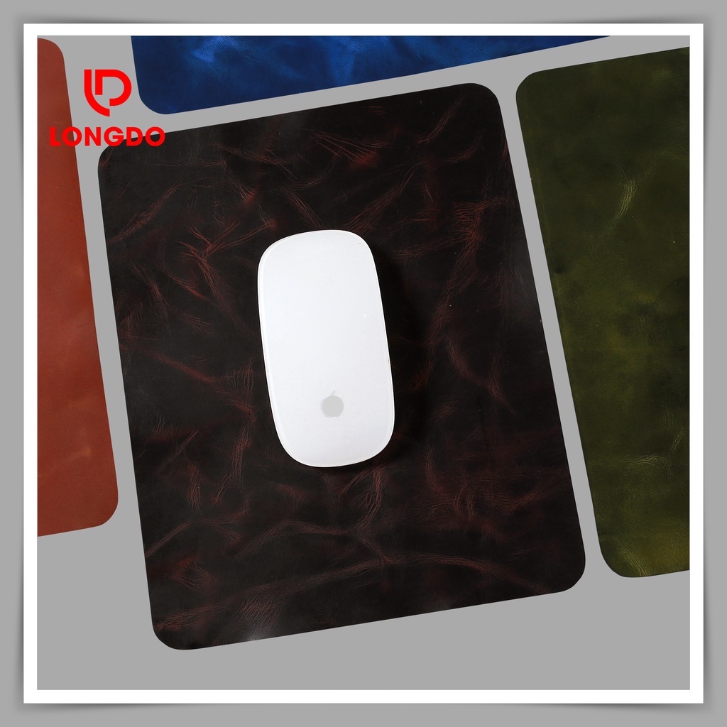 Lót chuột nhỏ bằng da bò thật - Bảo hành 5 năm - Hàng chính hãng thương hiệu Longdo Leather - Pullup wax