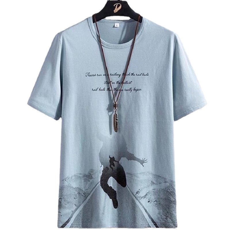 Bộ Đồ Thể Thao Áo Thun Cổ Thuyền Dáng Rộng In Họa Tiết Thời Trang Mùa Hè Cho Nam Cỡ Lớn [M-3XL]