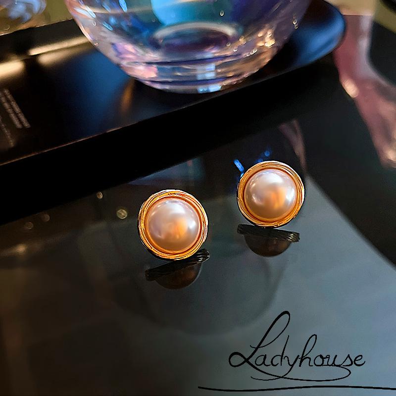 Bông Tai Xỏ Hình Tròn Đính Hạt Tinh Tế Dành Cho Nữ