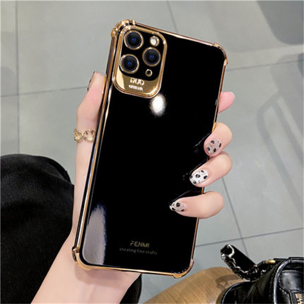 Ốp Điện Thoại Nhựa TPU Trong Suốt Viền Màu Cho Iphone 12 Mini 11pro Max Xs Max Xr Se2 7 8 Plus