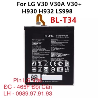 Pin lg v30 bl-t34 3300mah pin thay thế lg v30 v30a v30 + h930 h932 ls998 t34 blt34 điện thoại di động pin