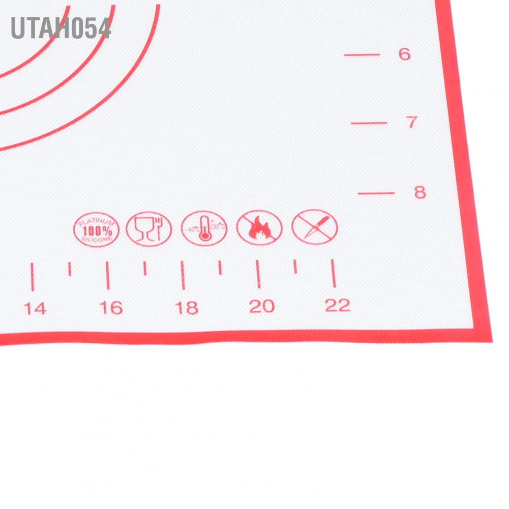 Hàng Sẵn Thảm nhào bột silicon, tấm lót cán bột cho làm bánh mì, bao tấm bột nở chịu nhiệt silicone không trơn trượt cho nhà bếp 29x26cm【Utah054】