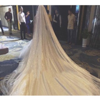 voan cô dâu lấp lánh lúp cài tóc cô dâu