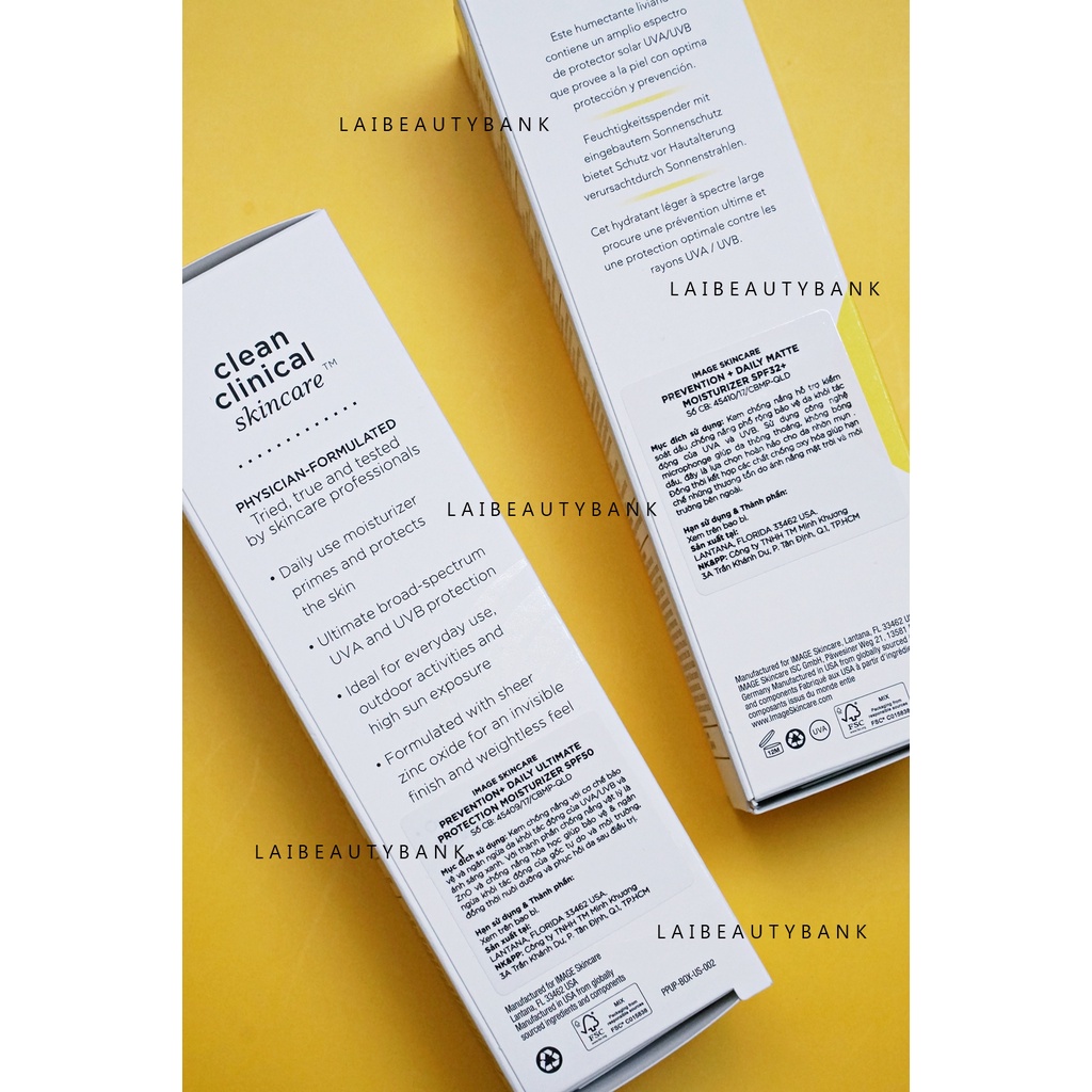 [91g SPF 32/SPF 50] Kem chống nắng vật lý lai hóa học Image Skincare PREVENTION+