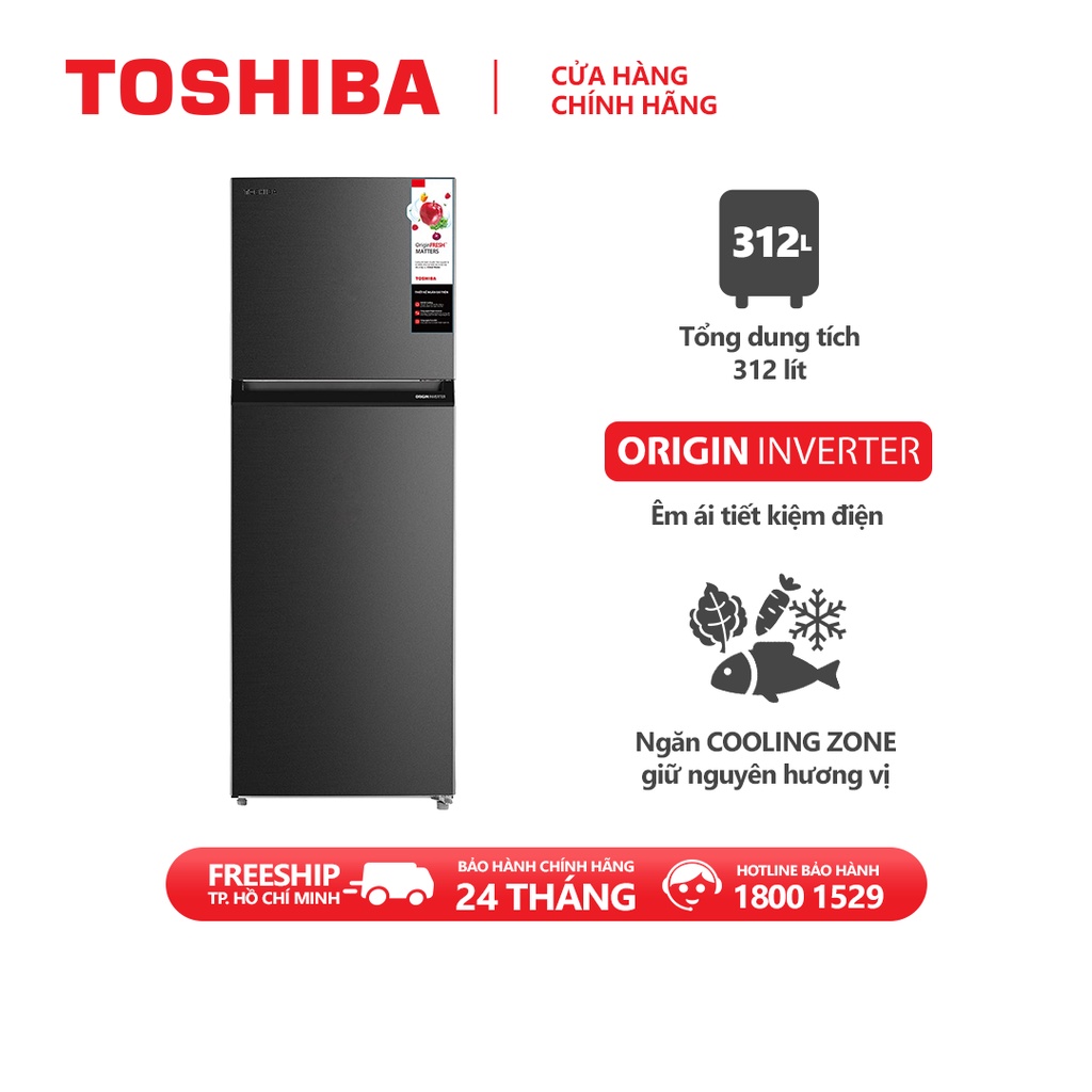 Tủ lạnh Toshiba 312 lít GR-RT400WE-MG - Inverter tiết kiệm điện. Hàng chính hãng, bảo hành 2 năm.