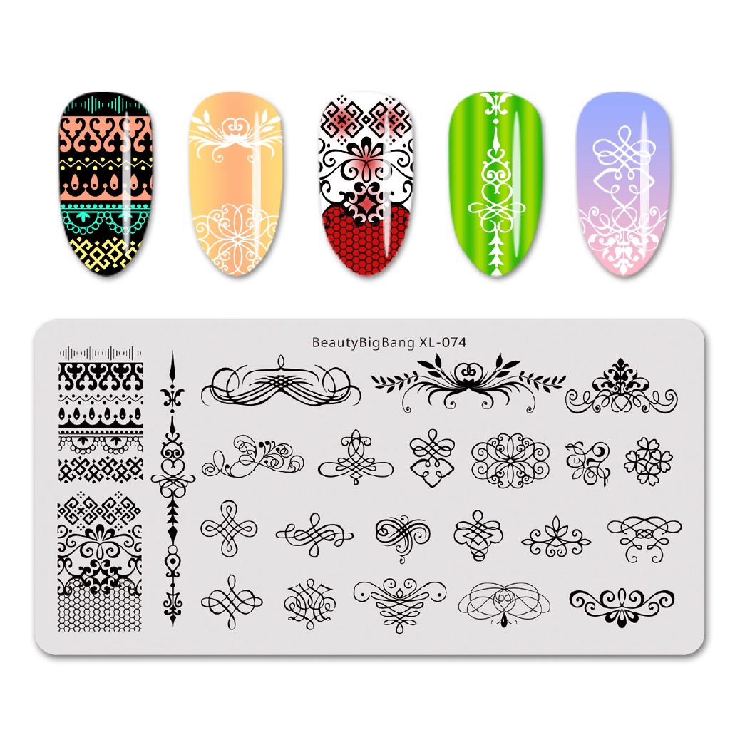 [Hàng mới về] Tấm dập tạo hình trang trí móng tay nghệ thuật kích thước 6x12cm hiệu BEAUTYBIGBANG