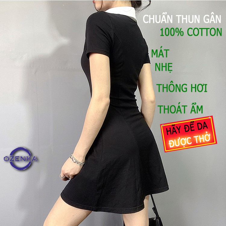 Váy polo body tay ngắn xinh yêu, đầm polo đi dự tiệc đi chơi dạo phố đi bar sang chảnh rẻ đẹp OZENKA