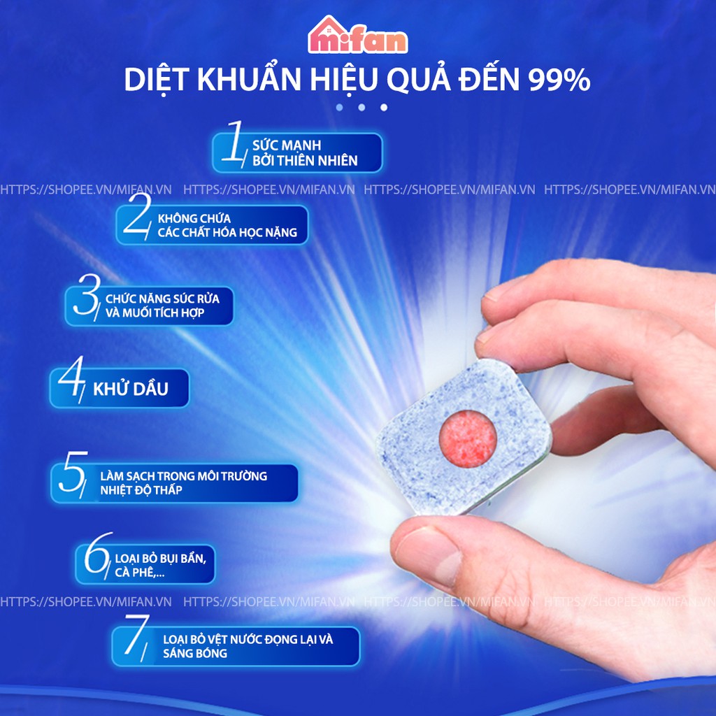 Viên Rửa Bát FINISH ALL IN ONE - 100 Viên/Hộp MEGA - Finish All In 1 Dishwasher Tablets - MIFAN PHÂN PHỐI CHÍNH HÃNG