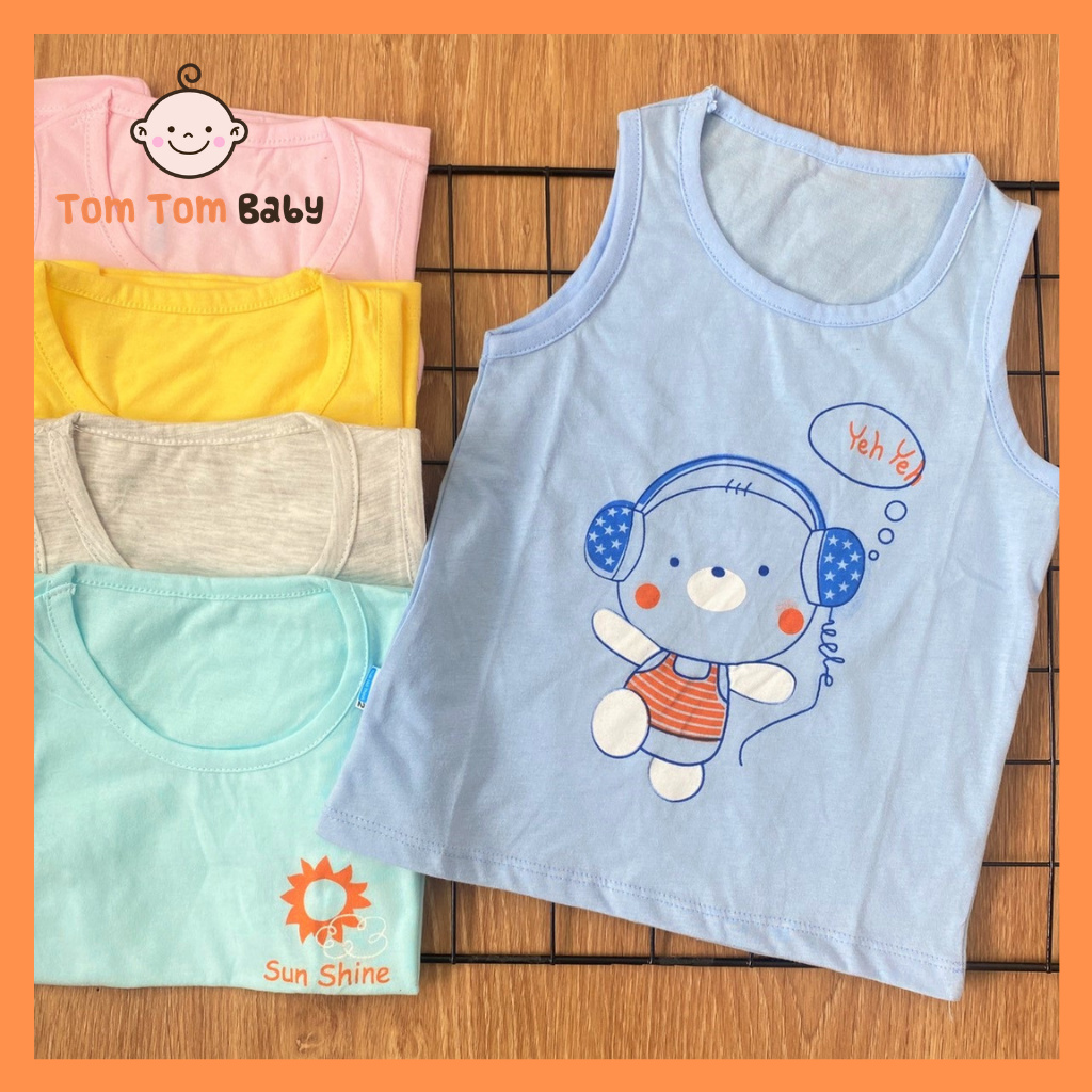 Quần áo trẻ em - Bộ Quần Áo Cotton Ba Lỗ Mùa Hè cho bé trai, bé gái Thái Hà Thịnh
