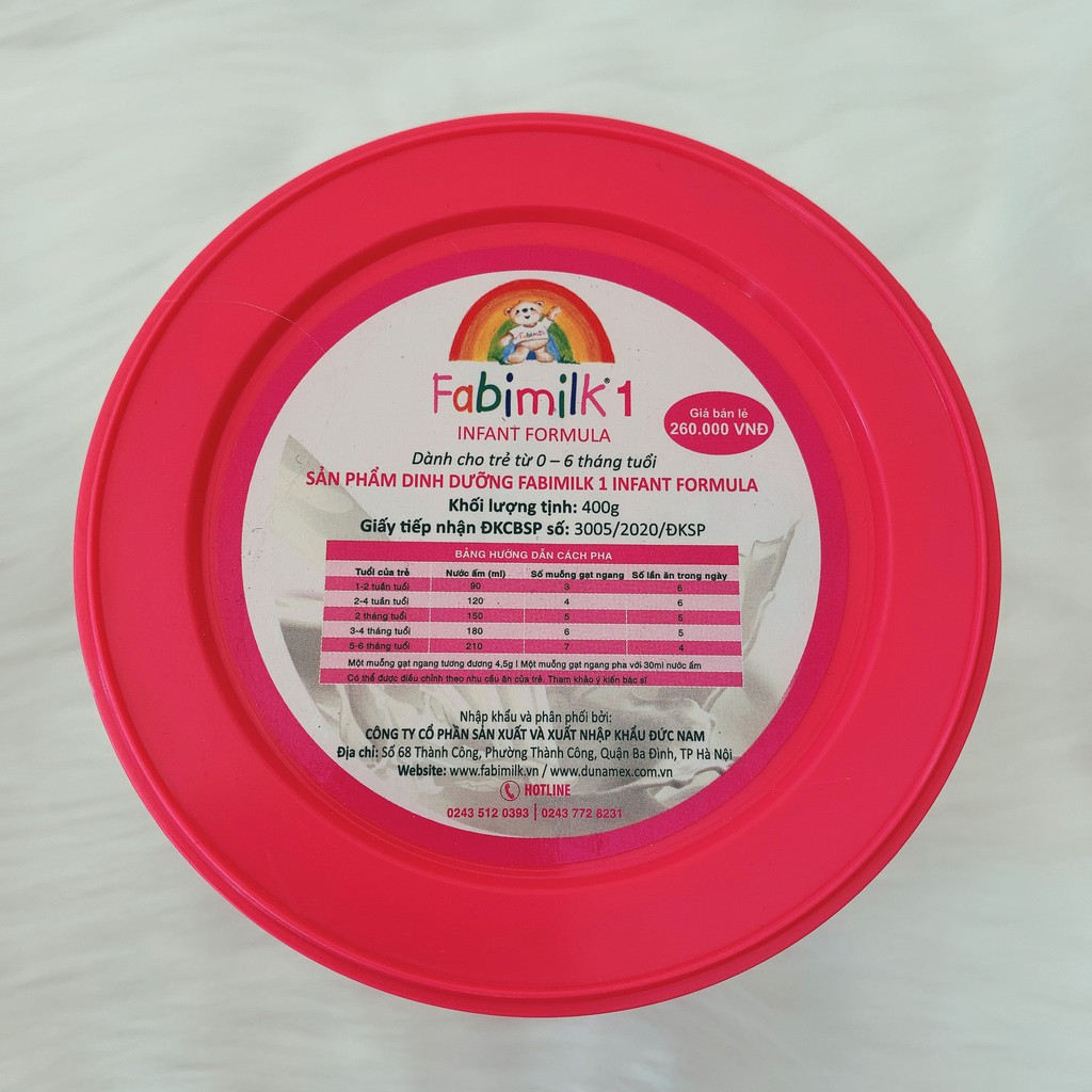 Sữa tăng cân Fabimilk 1 400/900g