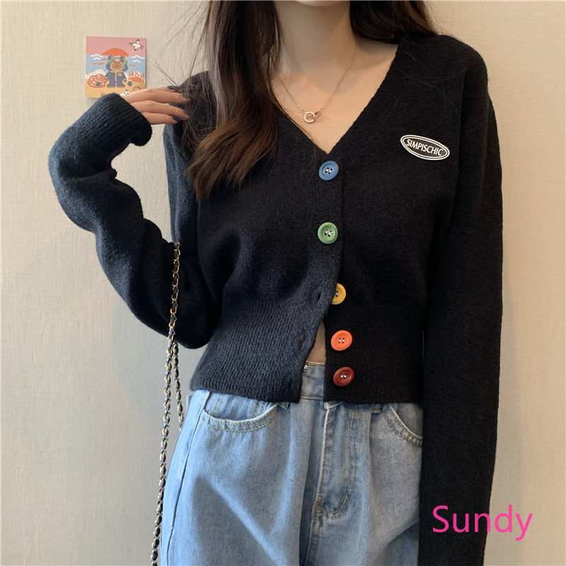 Áo Cardigan Cổ Chữ V Dáng Rộng Thời Trang Mùa Thu Cho Phụ Nữ