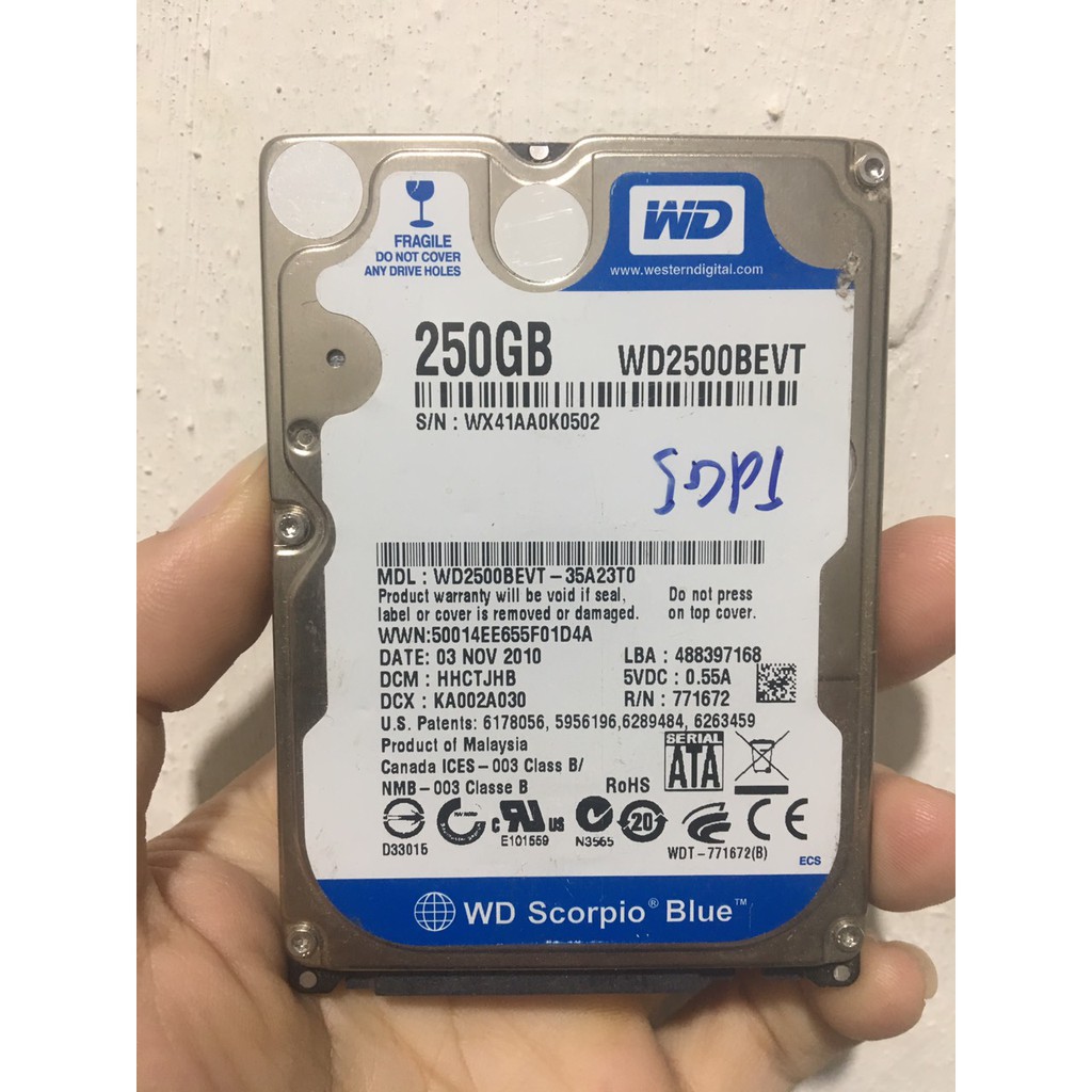 hdd laptop chuẩn 2.5 ich dung lượng 250gb tốc độ 5400prm | WebRaoVat - webraovat.net.vn