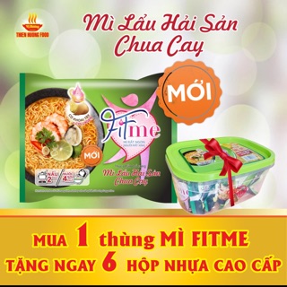 Mỳ FitMe vị Lẩu Hải Sản Chua Cay 80gram/1 gói.Tặng 1 hộp nhựa cao cấp khi mua 5 gói mỳ