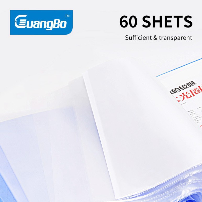 File đựng tài liệu A4 20/30/40/60 lá GuangBo màu xanh A3120/ A3130/ A3140/ A3160