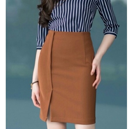 [Mã WASTUP giảm 10% tối đa 30K đơn 99K] Chân váy bút chì xẻ tà trước đáp tà dáng ngắn | BigBuy360 - bigbuy360.vn