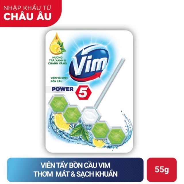 Viên tẩy bồn cầu Vim Power 5 hương trà xanh