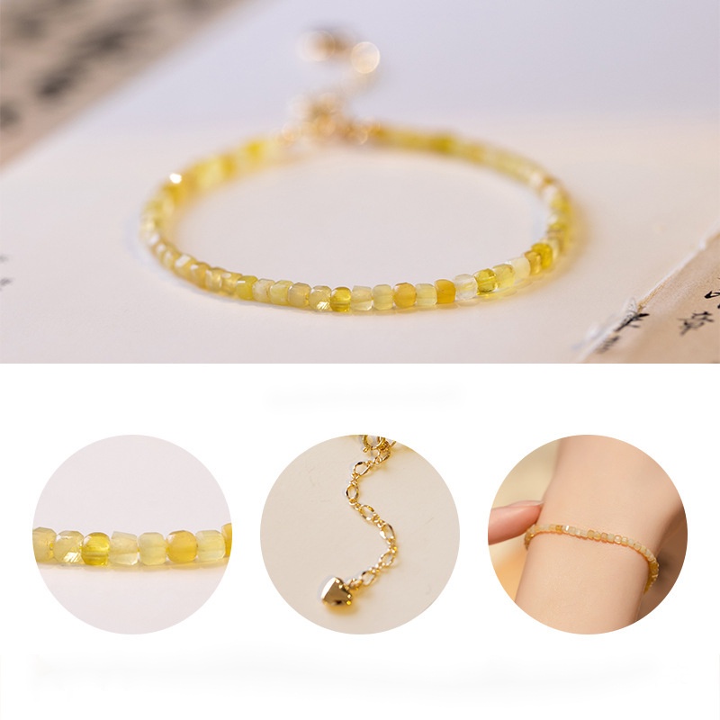 [Hàng Mới Về] Vòng Đeo Tay Đá Opal Vàng Thời Trang