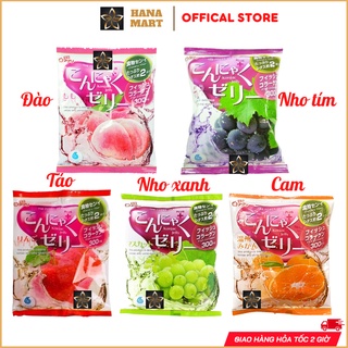 Thạch rau câu trái cây Konjac Jelly Aguri nhiều vị Nho, Đào, táo