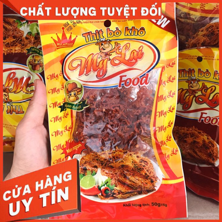 1 gói thịt bò khô My Lai 50g/gói Hàng chuẩn loại 1
