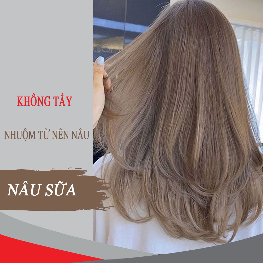 1 tuýt nhuộm tóc nâu trà sữa không tẩy