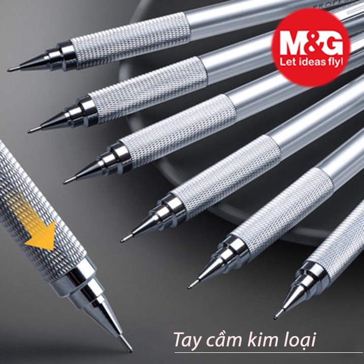Bút chì kim kỹ thuật Drafting chuyên nghiệp AMPH7201 thân bút có tay cầm kim loại sản phẩm bút chì cơ cao cấp