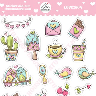 LOVE - Sticker die-cut - Sticker cắt rời - Nguyên liệu làm Scrapbook Handmade