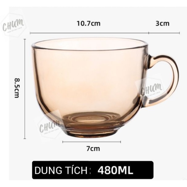 bộ 5 âu nồi thủy tinh chịu nhiệt phong cách châu âu , màu hổ phách cho nhà bếp chum NB03 C8